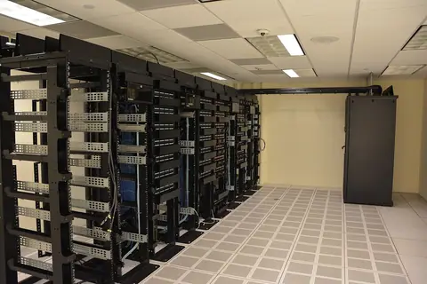 Server racks inside a data center.