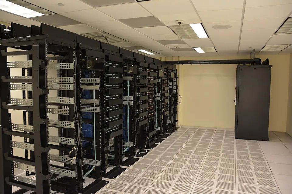 Server racks inside a data center.