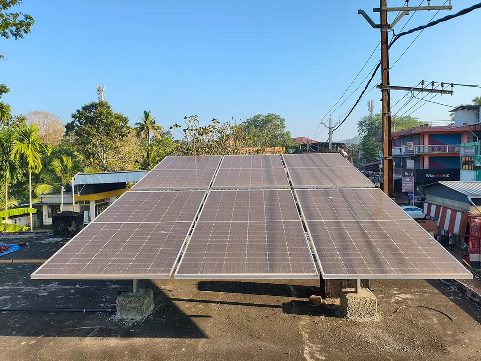 Solar panels installed on a roof.
